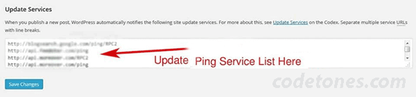 WordPress Ping List
